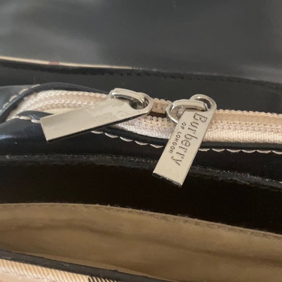 Burberry Beige Plaid Canvas Backpack with Black Accents - Picture 6 of 7